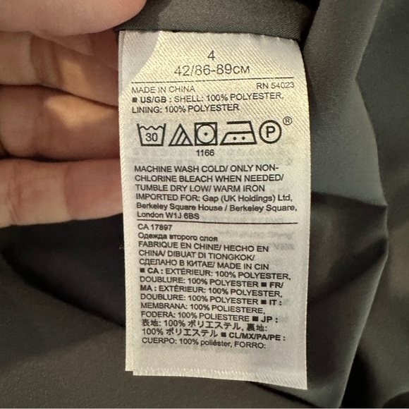 Banana Republic Sleeveless Gray Button-Front Faux Belted Dress Size 4 - Picture 10 of 12